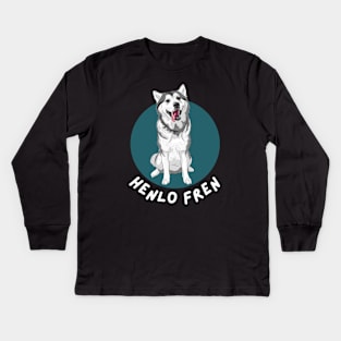 Henlo Fren, I Doggo! Kids Long Sleeve T-Shirt